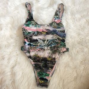 The Bikini Lab gorgeous print high leg one piece